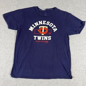 Majestic Minnesota Twins Territory T-Shirt Mens Large Navy Blue MLB Baseball Tee